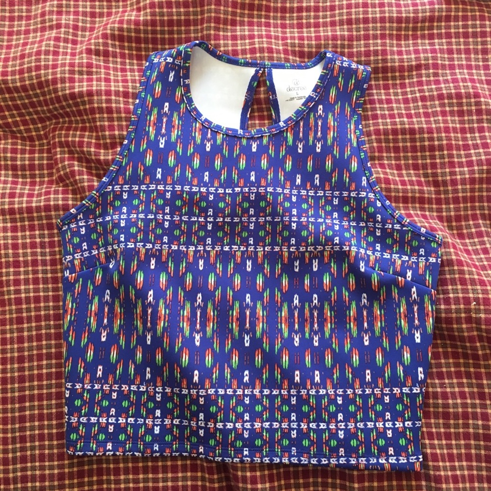 Blue design crop top